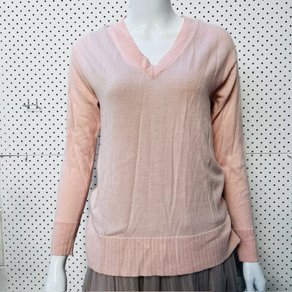 COUNTRY ROAD / v neck pink wool jumper / XS (3888681812075025604)