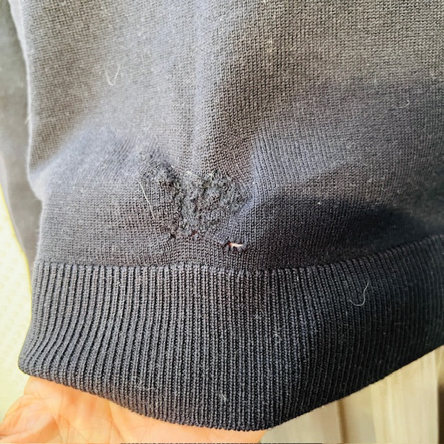 STANDARD ISSUE / v neck navy wool jumper / S/M (3888681827823559755)