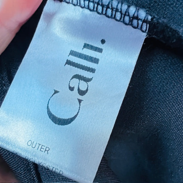 CALLI / wide legged black pants with side domes / 12 (3888811008928820501)