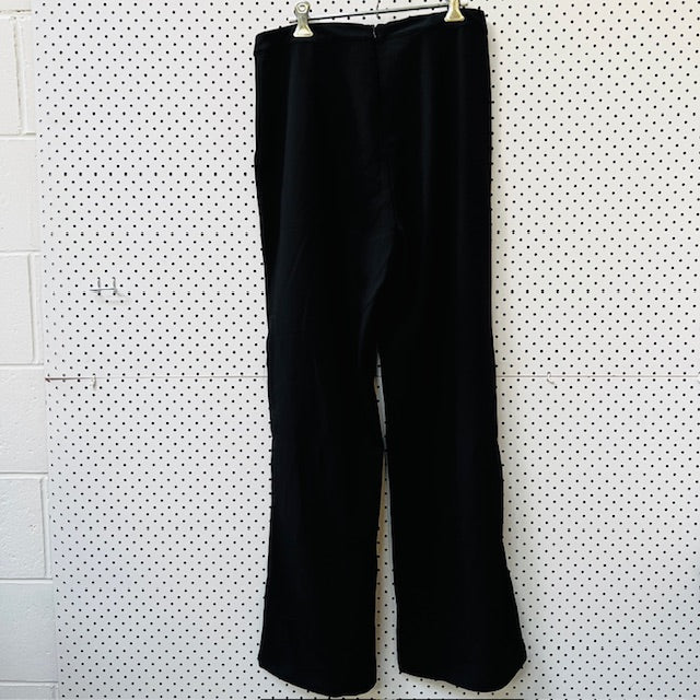 CALLI / wide legged black pants with side domes / 12 (3888811010836982829)