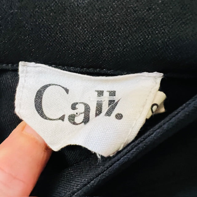 CALLI / wide legged black pants with side domes / 12 (3888811015654243633)