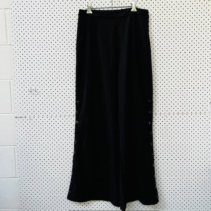 CALLI / wide legged black pants with side domes / 12 (3888811022348968108)