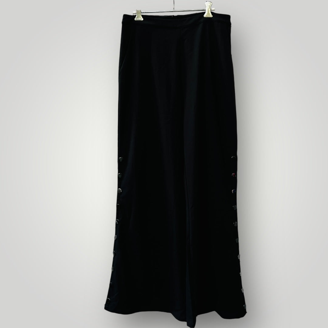 CALLI / wide legged black pants with side domes / 12 (3888811279075261975)