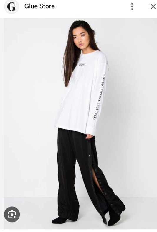 STUSSY x blackletter / dome side wide leg track pants / s (3888818544987736475)