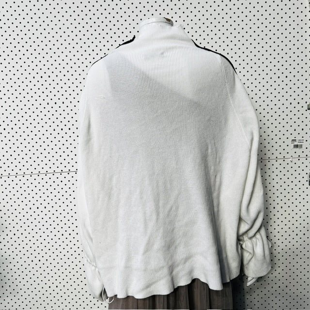 STUDIO W / high necked oversized ribbed sweatshirt with tuxedo stripes / L (3888836741979528998)