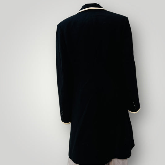 vintage / CHRISTIAN ELLE / wool coat with white edging / 12 (3888837095352652110)