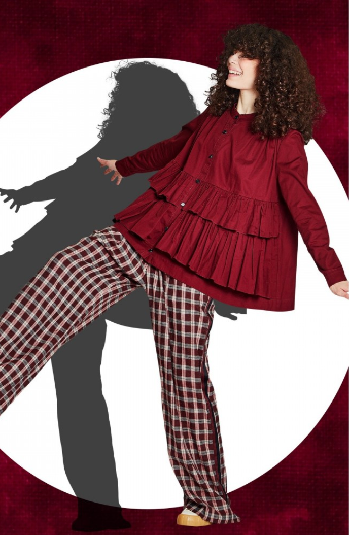 TRELISE COOPER / walking in the pleat trousers / plaid / s (3888837441628689677)