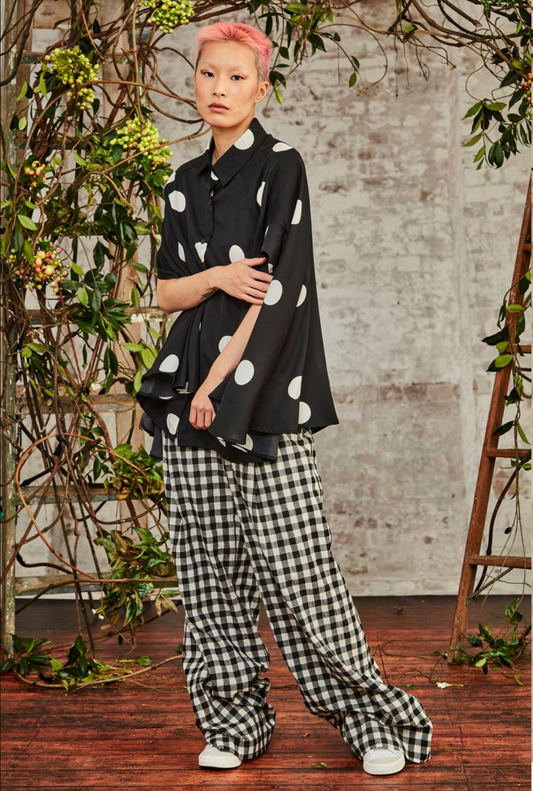 TRELISE COOPER / walking in the pleat trousers / plaid / s (3888837453954129160)