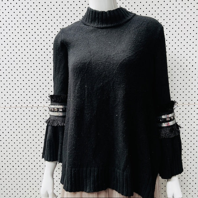 SASS + BIDE / master + muse / cotton cashmere jumper with feature sleeves / s (3889342723011025319)