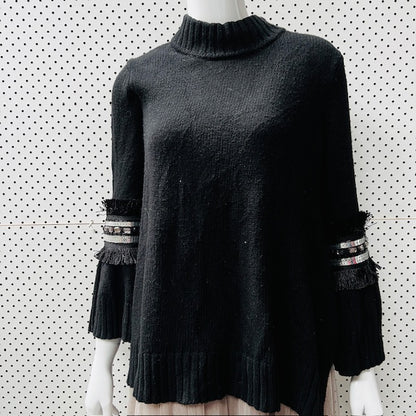 SASS + BIDE / master + muse / cotton cashmere jumper with feature sleeves / s (3889342723011025319)
