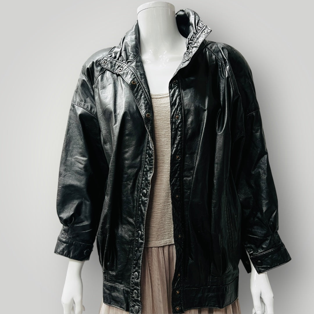 NITA HENRY / 1990s vintage / leather jacket / S (3889343032590663829)