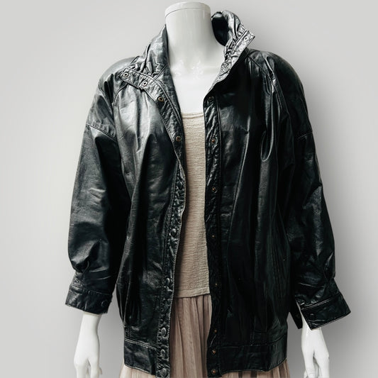 NITA HENRY / 1990s vintage / leather jacket / S (3889343032590663829)