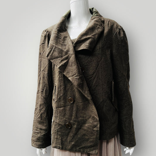 KINGAN JONES / green wool jacket / 16 / made in nz (3889343042460348400)