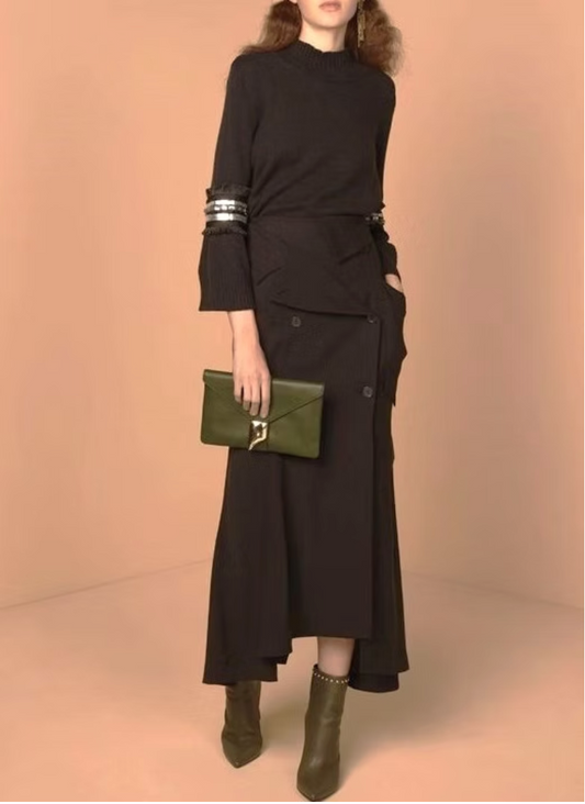 SASS + BIDE / master + muse / cotton cashmere jumper with feature sleeves / s (3889354193232961253)