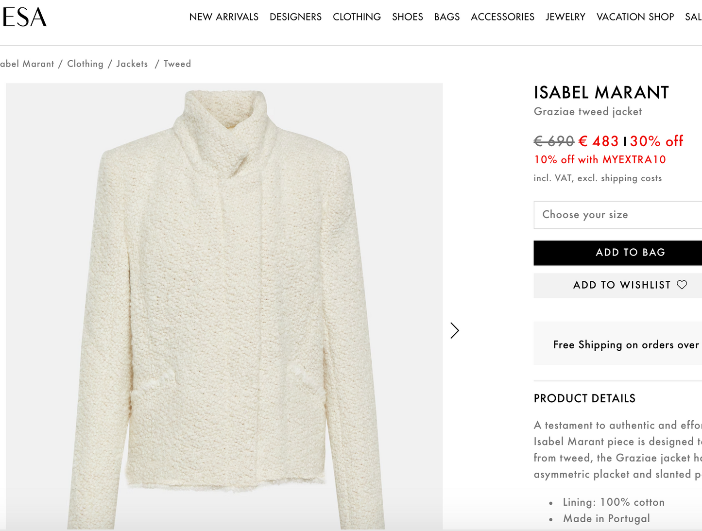 ISABEL MARANT / graziae tweed biker jacket / 40 / $1500nzd (3889419680594472453)