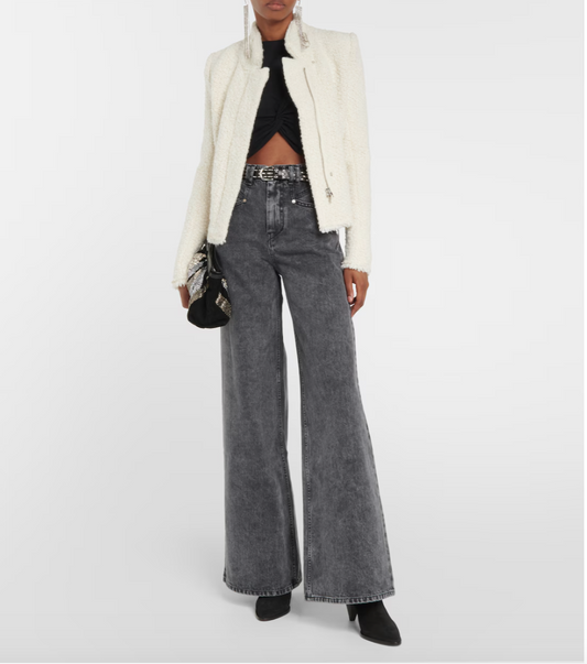 ISABEL MARANT / graziae tweed biker jacket / 40 / $1500nzd (3889419683690790721)