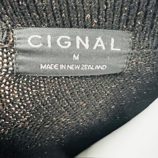 nz vintage / CIGNAL / mens quarter zip jumper / merino silk / m / made in nz (3889445491951839072)