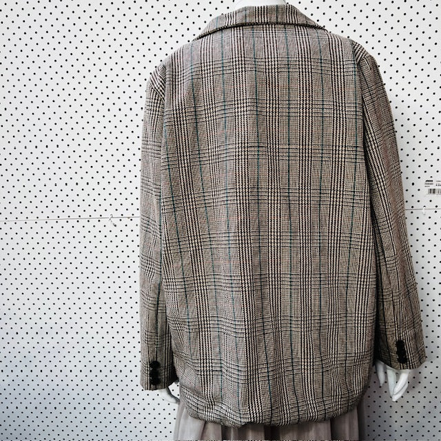 tweed-patterned blazer jacket / 2xl (3889867506726404575)