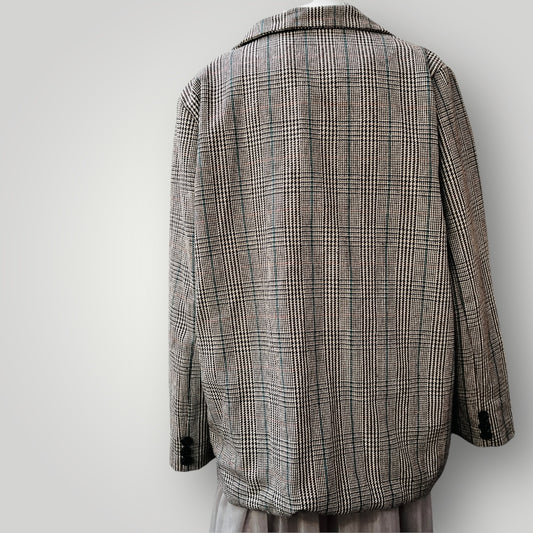 tweed-patterned blazer jacket / 2xl (3889867694731898650)