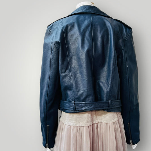 TRELISE COOPER / leather jacket / navy / 10 (3889867706036732573)