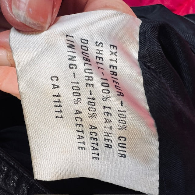 1980s american vintage / debbie shuchat leather skirt / s (3890025458680379890)