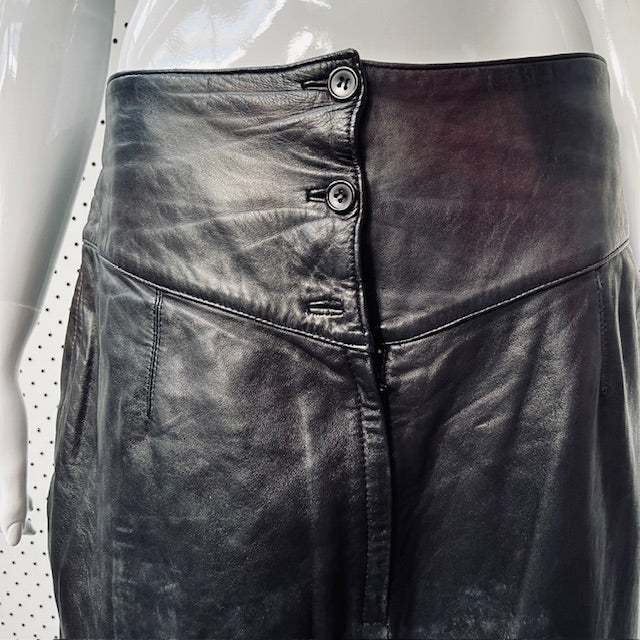 1980s american vintage / debbie shuchat leather skirt / s (3890025474411028996)