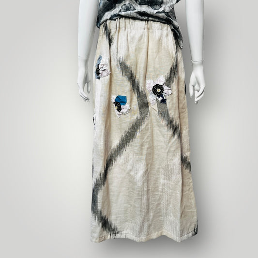 handmade / linen skirt / L (3890025734432110185)