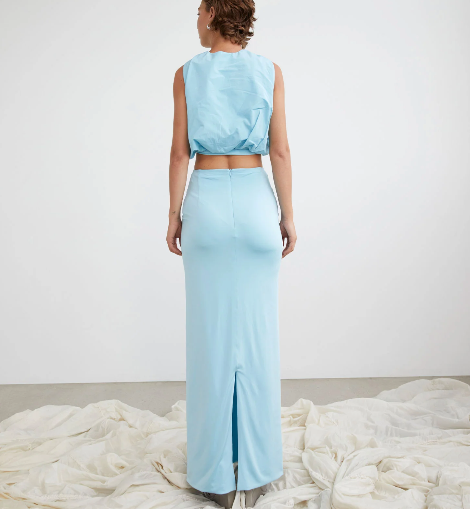 PARIS GEORGIA / straight line skirt / electric blue / m / new with tags (3890030881570454710)