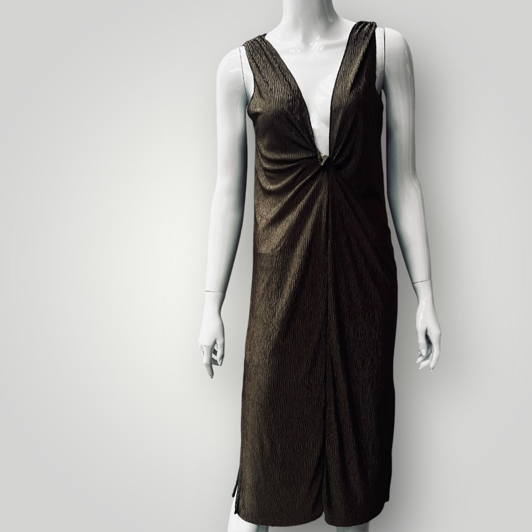 TOPSHOP / green fitted dress / s (3890118788757588451)