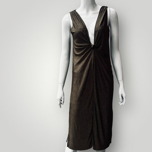 TOPSHOP / green fitted dress / s (3890118788757588451)