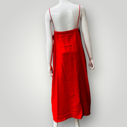 ALPHA 60 / bright red slip dress / L (3890118808526258045)