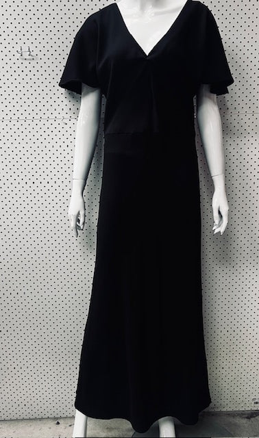 ELLIS NZ / bias cut maxi dress / black / s / made in nz (3890201676627668560)