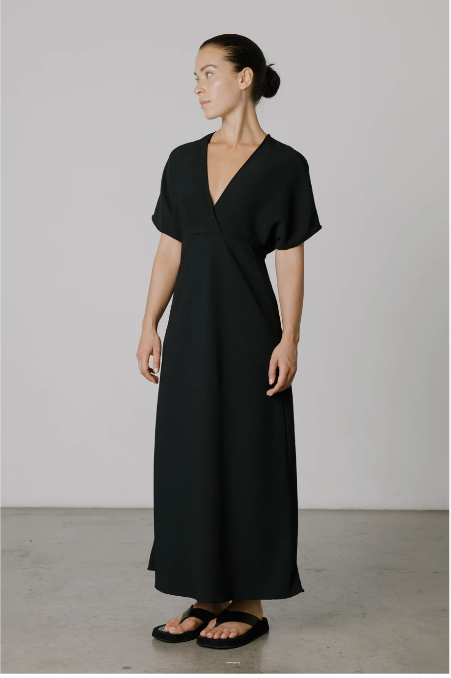 ELLIS NZ / bias cut maxi dress / black / s / made in nz (3890202070474763243)