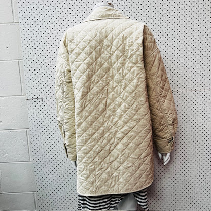 quilted / cream shirt/jacket / oversized s (3890563872491493337)