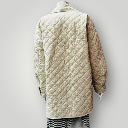 quilted / cream shirt/jacket / oversized s (3890564020993976382)