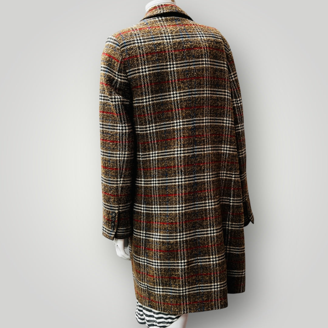 ZARA / PLAID WOOL & ALPACA COAT / S (3890564026117492028)