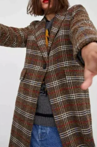 ZARA / PLAID WOOL & ALPACA COAT / S (3890570624285651823)