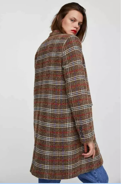 ZARA / PLAID WOOL & ALPACA COAT / S (3890570630886212842)