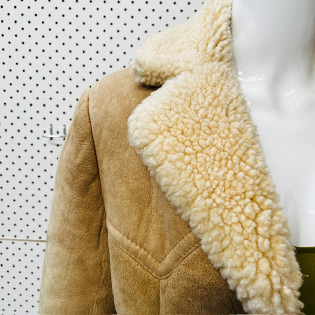 1940s nz vintage / KNIGHT TAYLORS / genuine sheepskin shearling jacket / s (3890670140933498318)