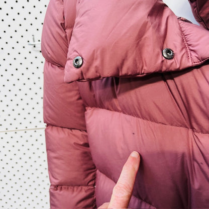 UNIQLO / longline down puffer in pink / S (3890670157432229227)