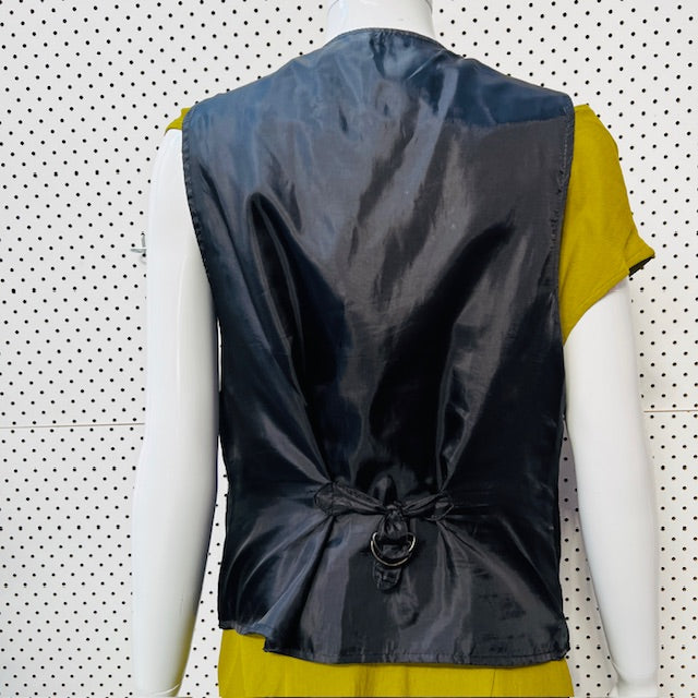 1990s vintage / black leather waistcoat / 12 (3890670206074362766)