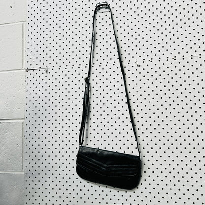 vintage / charcoal grey leather cross body purse bag (3890670224183462608)