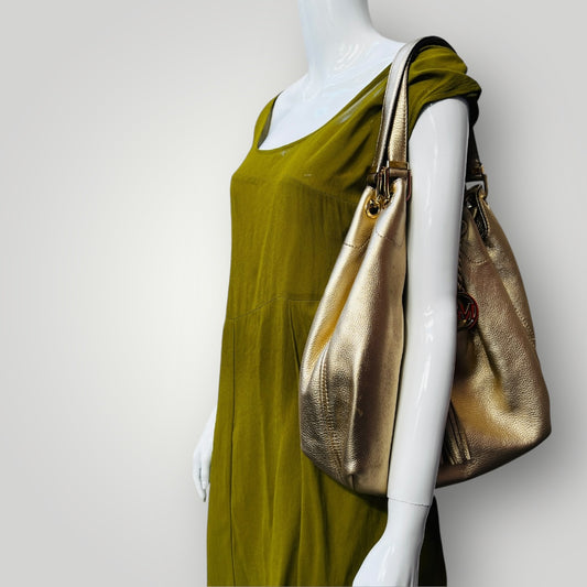 MICHAEL KORS / 'camden' leather boho bag / gold (3890671515862726372)