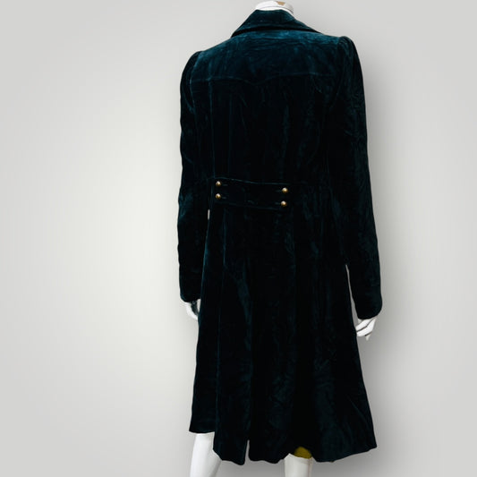 KOOKAI / forest green velvet coat / 40 (3890671561283851082)