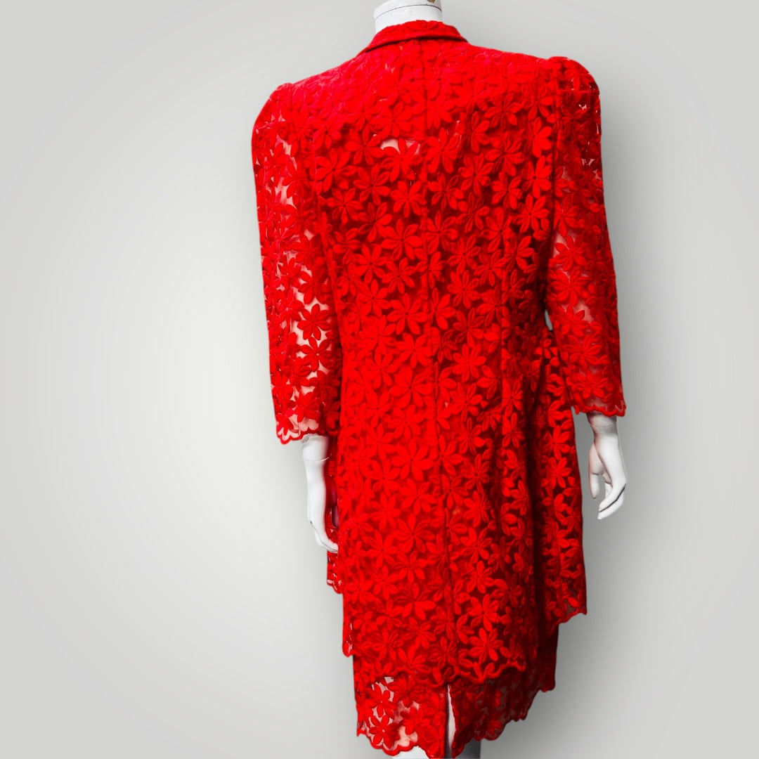 2000s nz vintage / ANDREA MOORE / lace dress + coat / 14 (3890671575742303007)