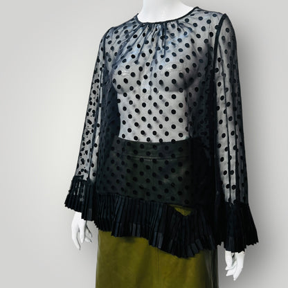 ZIMMERMANN / sheer polka dotted peplum top / S (3890671597183106603)