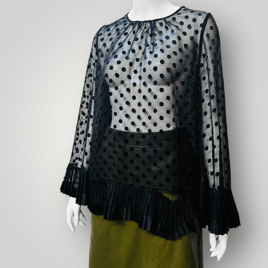 ZIMMERMANN / sheer polka dotted peplum top / S (3890671597183106603)