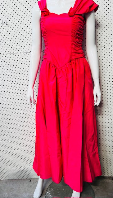 1980s nz vintage / ball or prom dress / silk / s (3890720019800145989)