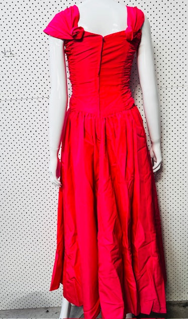 1980s nz vintage / ball or prom dress / silk / s (3890720035456836982)