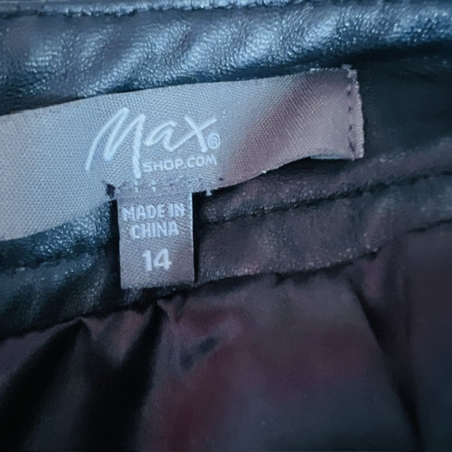 MAX / black leather skirt / 14 (3891167580737192549)